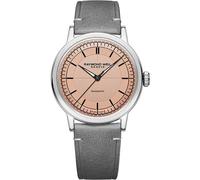 Raymond Weil Millesime 39.5mm Automatic Watch - Salmon Dial, Grey Leather Strap