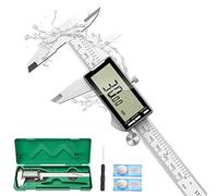 Raynesys Calibro a Corsoio Digitale con Unità di Misura di Millimetri, Pollici e Frazioni, con Grande Display per Professionisti e Hobbisti, Falegnami o Amatori Fai da Te, 6 Pollici, Argento