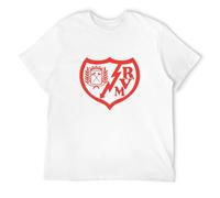 Rayo Vallecano T Shirt Men Summer Short Sleeve Cotton Man Tops Fashion T-Shirts M White