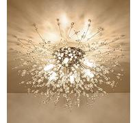 Rayofly Lampadario Camera Da Letto Moderni, Oro, Plafoniera soffitto con cristalli di fuochi d'artificio, 6 G9, Lampade a sospensione pre Soggiorno, Cameretta