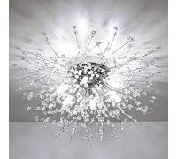 Rayofly Lampade a sospensione Camera Da Letto, Cromo Lampadario Moderno, Plafoniera soffitto con cristalli di fuochi d'artificio, 6 G9, per Soggiorno, Cucina
