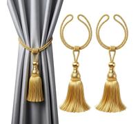 Rayong 2 fermatenda per tende con nappe, in oro chiaro, per salone, camera da letto, biblioteca, hotel