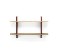 Rayonnage Mural Libreria Rosso giapponese/Quercia