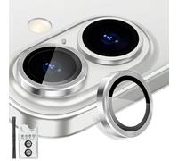 Rayorcon Protezione per obiettivo della fotocamera per iPhone 16 e iPhone 16 Plus, protezione per obiettivo in vetro temperato, anello in lega di alluminio, copertura per fotocamera adatta per iPhone