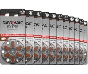 Rayovac 312AUX-6XE Batterie Extra Advanced, 10 Confezioni da 6 Pezzi