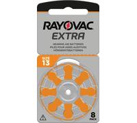 RAYOVAC Batterie extra per apparecchi acustici, tipo 13, PR48, arancione | Codice colore arancione, 1,45 Volt, 5 x 8 batterie