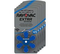 Rayovac, batterie per apparecchi acustici, 675 Extra Advanced, 1,45 V, 640 mAh, 5 confezioni da 6.