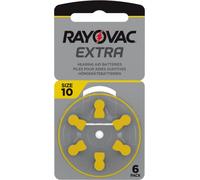 Rayovac - Batterie per apparecchi acustici n. 10, zinco Air Extra Advanced 105 mAh, confezione da 6 (n. 10 Extra Advanced 6 blister da 1 pezzi)