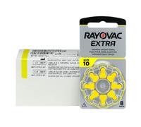 Rayovac Extra 10, 80 batterie per apparecchi acustici, ad alta potenza, batterie zinco-aria, 10 blister, giallo, 10AUX-8XEMF-10