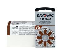 Rayovac Extra 312, 80 batterie per apparecchi acustici, ad alta potenza, batterie zinco-aria, 10 blister, marrone, 312AUX-8XEMF-10