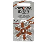 Rayovac Extra Batterie Acustiche Zinco Aria, Formato 312 Value Pack da 60 Batterie, Marrone