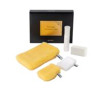 RAYPATH INTERNATIONAL Prestige Cosmetics Plus Set - Collezione di prodotti per la cura della pelle ecologica di lusso da 5 pezzi con guanto per il viso, Face Glove, Face Cleaner, Body Cleaner, GoldenR