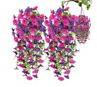 Raypontia 2 petunie artificiali, petunie, fiori di seta, fiori artificiali, petunie, petunie, fiori artificiali, petunie, piante artificiali, fiori per vaso da giardino, terrazza, sentieri