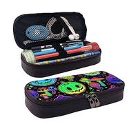 rayprint Astuccio con cerniera per matite, borsa portapenne per l'organizzazione di cancelleria universitaria, astuccio per matite compatibile con Halloween Trippy Mushroom Pumpkin, astuccio per penn