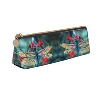 rayprint Astuccio con stampa libellula sul fiore, trousse per il trucco in pelle per ragazze e ragazzi, scuola e ufficio.
