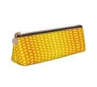 rayprint Astuccio per matite con motivo a pannocchie di mais fresche e mature, astuccio triangolare per penne, borsa porta matite portatile, organizer in pelle con cerniera, pochette cosmetica