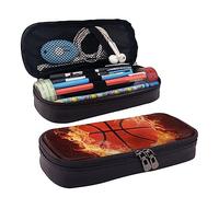 rayprint Astuccio per matite di grande capacità, borsa per matite per ufficio e università, astuccio per matite compatibile con Cool Fire Flame Basketball