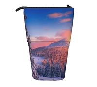 rayprint Astuccio per matite, grazioso astuccio portamatite con supporto, astuccio portamatite retrattile, borsa organizer per cancelleria a tema Paesaggi invernali.
