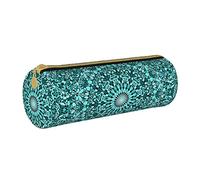 rayprint Astuccio portapenne blu con mandala floreale, astuccio semplice da donna per adulti con cerniera scorrevole, resistente e leggero, ideale come organizer da ufficio.