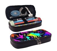 rayprint Astuccio resistente compatibile con fantastici dinosauri al neon, astuccio capiente con cerniera, borsa portapenne resistente per l'università