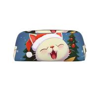 rayprint Borsa per il trucco con simpatici gatti che cantano canti natalizi, astuccio per matite da donna e uomo, piccola borsa cosmetica da viaggio con cerniera, borse da toilette estetiche, borse p