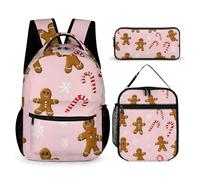 rayprint Set di borse per laptop con borsa per il pranzo e zaino da viaggio per il trucco (rosa zenzero)