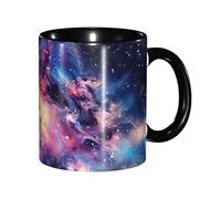 rayprint Tazza da caffè/tè in ceramica blu e viola con motivo galassia, 325 ml, ideale come regalo per ufficio, cucina o per la decorazione della casa.