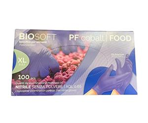 Rays Biosoft Glovelly Food - 100 guanti in nitrile per l'industria alimentare, non sterili, usa e getta, misura extra large 9-9,5