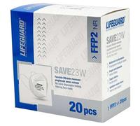 Rays LIFEGUARD SAVE 23W FACCIALE FILTRANTE MONOUSO PIEGHEVOLE SENZA VALVOLA FFP2 20 PEZZI