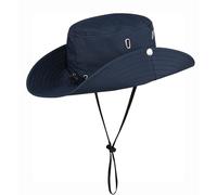 Rayson Cappello Boonie Uomo Donna Cappello da Pescatore a Tesa Larga Bucket Hat per Esterni Pieghevole Cappello Safari con Coulisse Cappello da Sole per Campeggio Pesca Caccia(Blu Navy)
