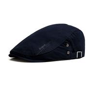 Rayson Coppola Uomo Estiva in Cotone Berretto Piatto Classico Retro Traspirante Cappello Basco Estivo con Fibbia Regolabile Protezione UV