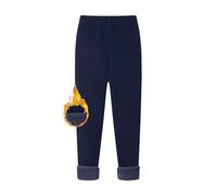 Rayson Leggings Bambina in Cotone Colore Solido Stretch Invernale Caldo Leggins per Sport e Quotidiano età 6-11 Anni(Blu Navy,10-11anni)
