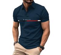 Rayson Polo Uomo Maglietta Polo Uomo Estiva Regular Maglie Uomo Golf Manica Corta Casual Maglietta Estiva Traspirante Polo(Blu Navy,L)