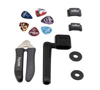 Rayzm Avvolgitore per corde per chitarra, Taglia-corde per chitarra, Plettri per chitarra in celluloide da 6 pezzi, Blocco Tracolla per Chitarra, Supporto per plettro non adesivo