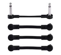 Rayzm cavo patch piatto per chitarra, cavo di collegamento da 6.35mm per effetti chitarra/basso, cavo per pedaliera lungo 5cm (confezione da 4)