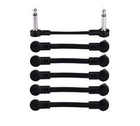 Rayzm cavo patch piatto per chitarra, cavo di collegamento da 6.35mm per effetti chitarra/basso, cavo per pedaliera lungo 5cm (confezione da 6)