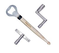 Rayzm Chiave per batteria standard, chiave di velocità in movimento continuo e apribottiglie per birra, regalo novità per batteristi (Confezione da 3)