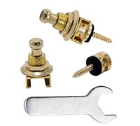 Rayzm Chitarra Strap Locks con una chiave inglese, Sistema di sicurezza con cinturino per chitarra acustica/elettrica/basso, meccanismo a sgancio rapido (dorato)