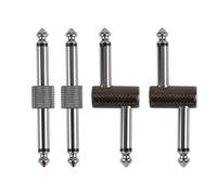 Rayzm Connettori Patch per pedaliera 6.35mm (1/4") per la connessione di più pedali effetti, adattatore maschio/maschio per pedaliera per chitarra al posto dei cavetti patch. Imballo da 4 pezzi