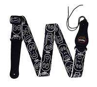 Rayzm Tracolla per Chitarra/Basso, Tracolla in Poliestere per Chitarra/Basso Acustica/Elettrica con Tasca Porta Plettri e Moderna Fantasia a Teschi, Larghezza 5cm, Regolabile in Lunghezza