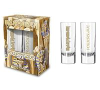 Razamataz IRON MAIDEN - Set di 2 bicchieri da liquore in vetro, 6 cl
