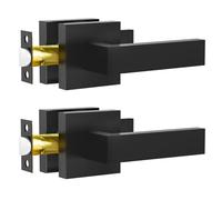 RAZCC Maniglia per porta di passaggio, nero opaco, maniglie per porte interne per corridoio e armadio, set di maniglie per porte laterali senza chiave, per porte laterali destra e sinistra, confezione