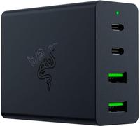 Razer Caricabatterie USB-C 130W GaN Charger - Caricatore rapido portatile (2X USB-C, 2X USB-A con porte USA, UE e UK) Nero