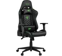 Razer Edition Tarok Natrix - Sedia da gaming in pelle sintetica traspirante, trapuntata, con braccioli 3D, funzione basculante, cuscino lombare e cuscino, fino a 130 kg, colore: Nero