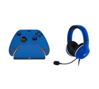 Razer Essential Duo Bundle for Xbox - Cuffie cablate e caricabatterie rapido per controller Xbox (Driver TriForce da 50 mm, Cuscinetti auricolari FlowKnit in memory foam, Ricarica rapida) Blu