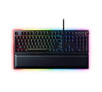 Razer Huntsman Elite (Purple Switch) - Tastiera da gioco con interruttori optomeccanici (controllo rotante, riposo palmo illuminato, RGB Chroma) Tastiera AZERTY | Nero