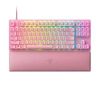 Razer Huntsman V2 Tenkeyless (Interruttore Rosso) - Tastiera da Gioco Ottica (Interruttori Ottici Lineari Gen-2, Copri Tasti Doubleshot PBT, Poggiapolsi Ergonomico) Layout USA | Quarzo rosa