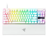 Razer Huntsman V3 Pro TKL - PC Tastiera ottica analogica tenkeyless per esport Snap Tap - Modalità Attivazione Rapida (Metodo di pulsazione, Quadrante multi-funzione) US-Layout | Bianco