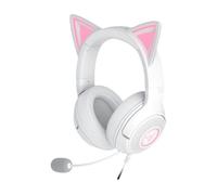 Razer Kraken Kitty V2 - Cuffia RGB cablata con orecchie Kitty per giochi e streaming (325 g, driver TriForce da 40 mm, microfono cardioide HyperClear, suono surround) Bianco