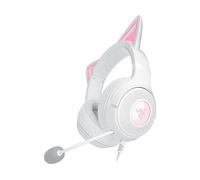 Razer Kraken Kitty V2 - Cuffia RGB cablata con orecchie Kitty per giochi e streaming (325 g, driver TriForce da 40 mm, microfono cardioide HyperClear, suono surround) Bianco